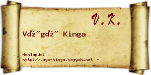 Vágó Kinga névjegykártya