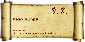 Vágó Kinga névjegykártya